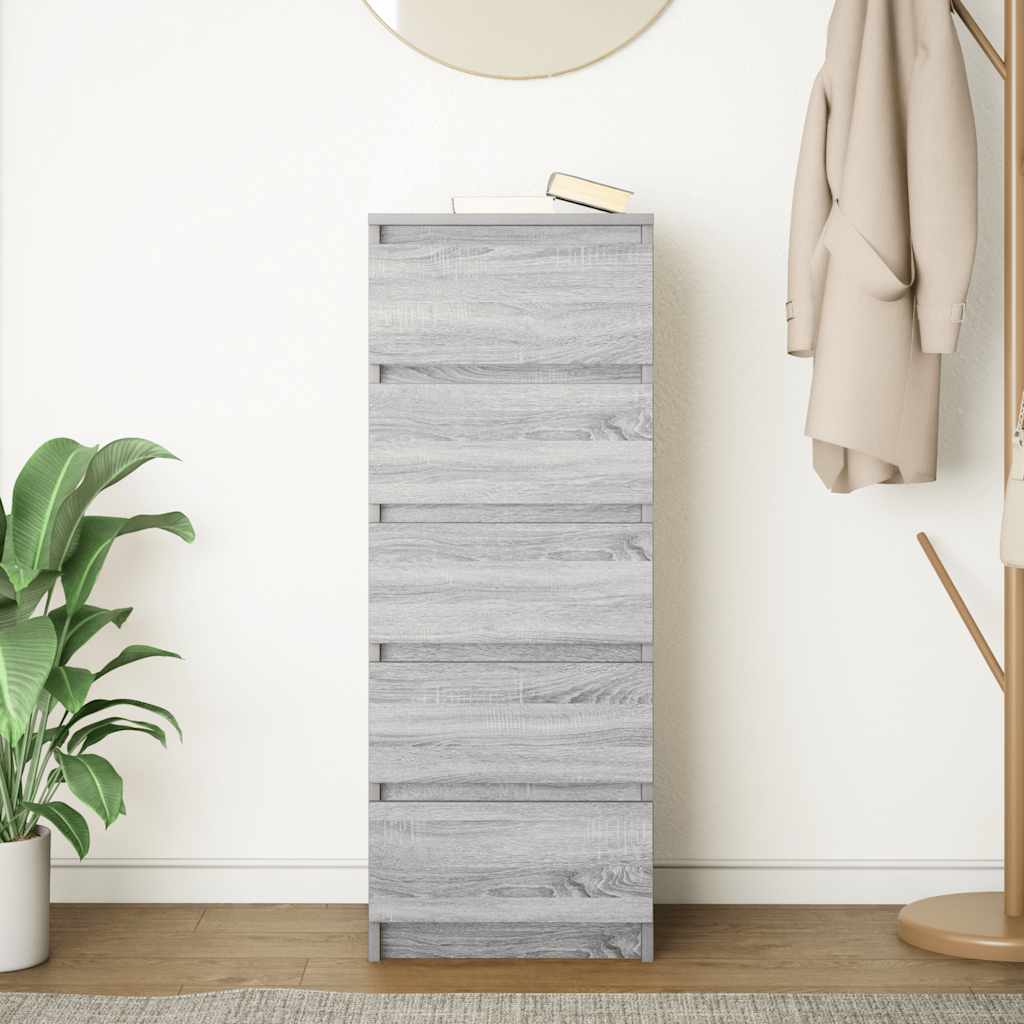 vidaXL Komoda z szufladami Szara Sonoma 37,5x35x99 cm Drewno klejone
