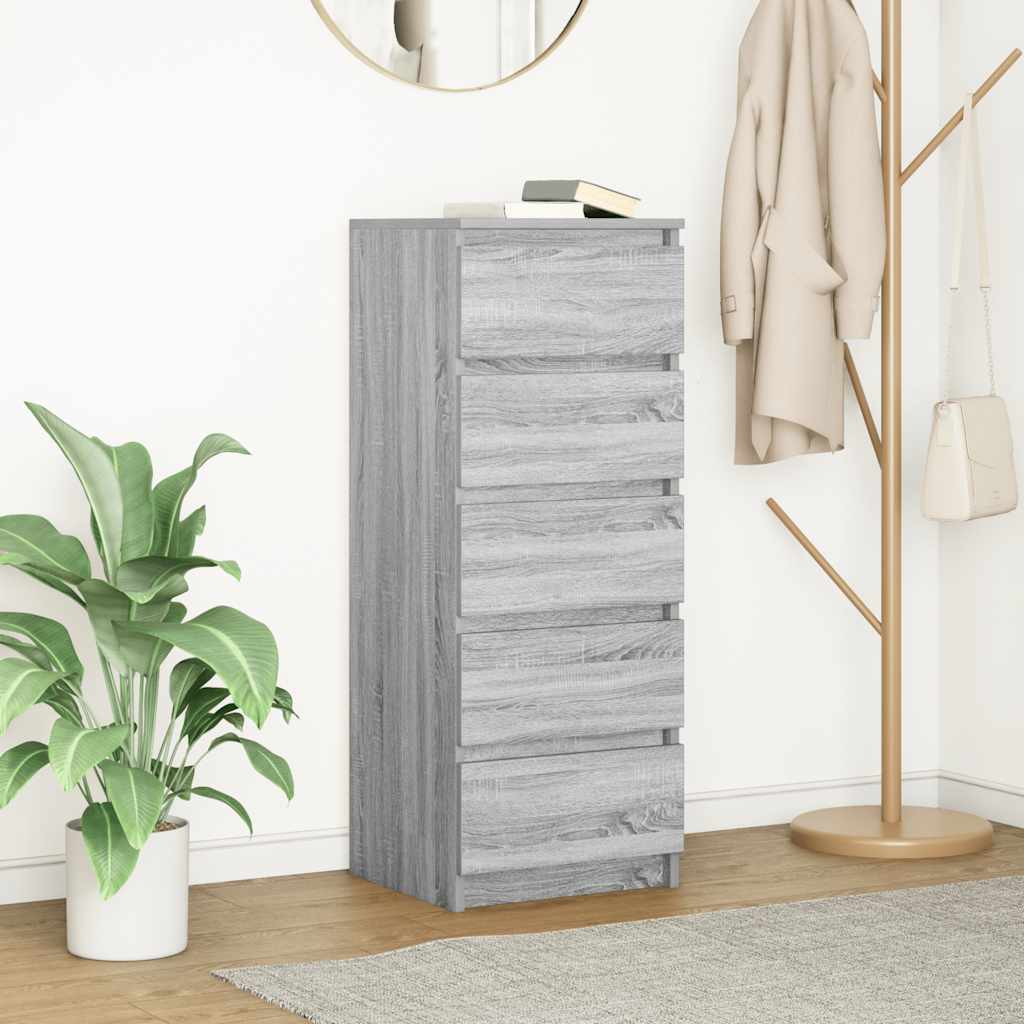 vidaXL Komoda z szufladami Szara Sonoma 37,5x35x99 cm Drewno klejone