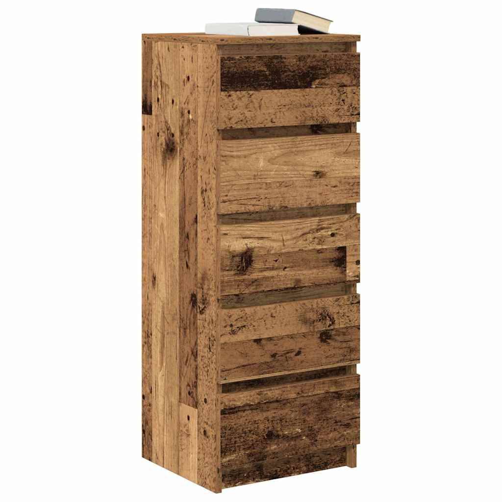 vidaXL Komoda z szufladami Stare drewno 37,5x35x99 cm Drewno klejone