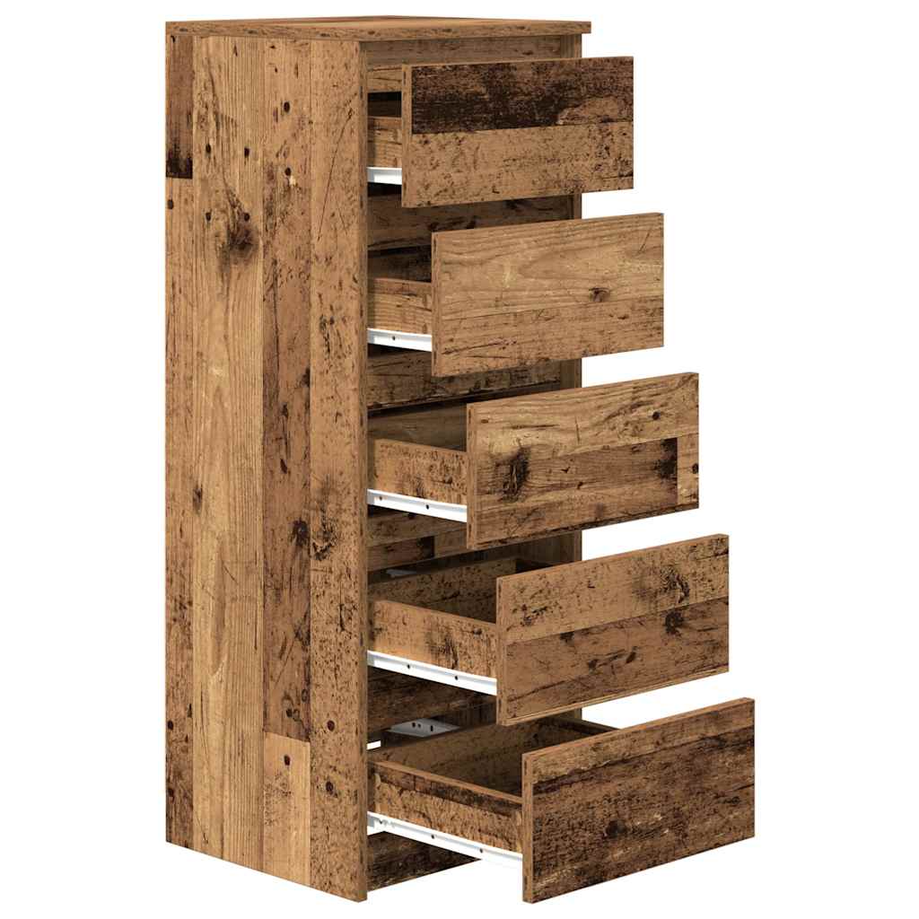vidaXL Komoda z szufladami Stare drewno 37,5x35x99 cm Drewno klejone