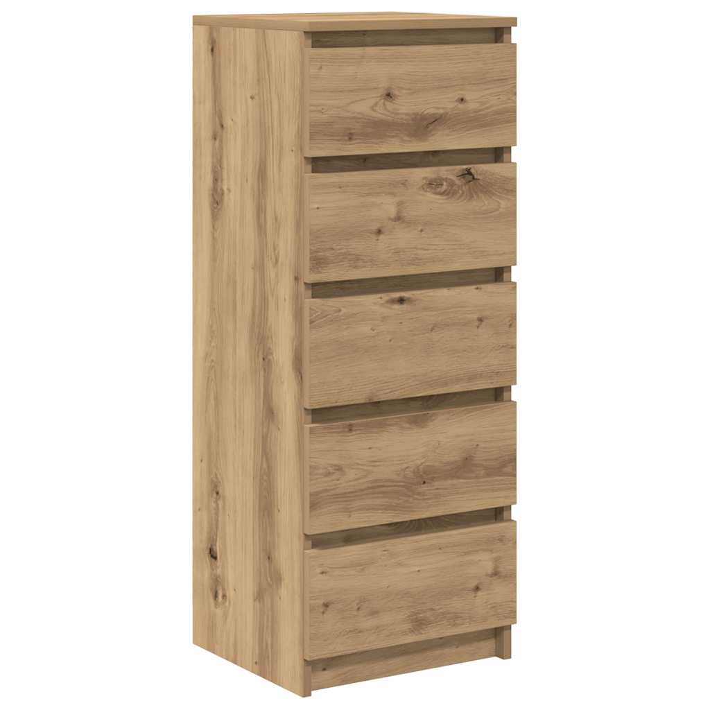 vidaXL Komoda z szufladami Artisan Oak 37,5x35x99 cm Drewno klejone