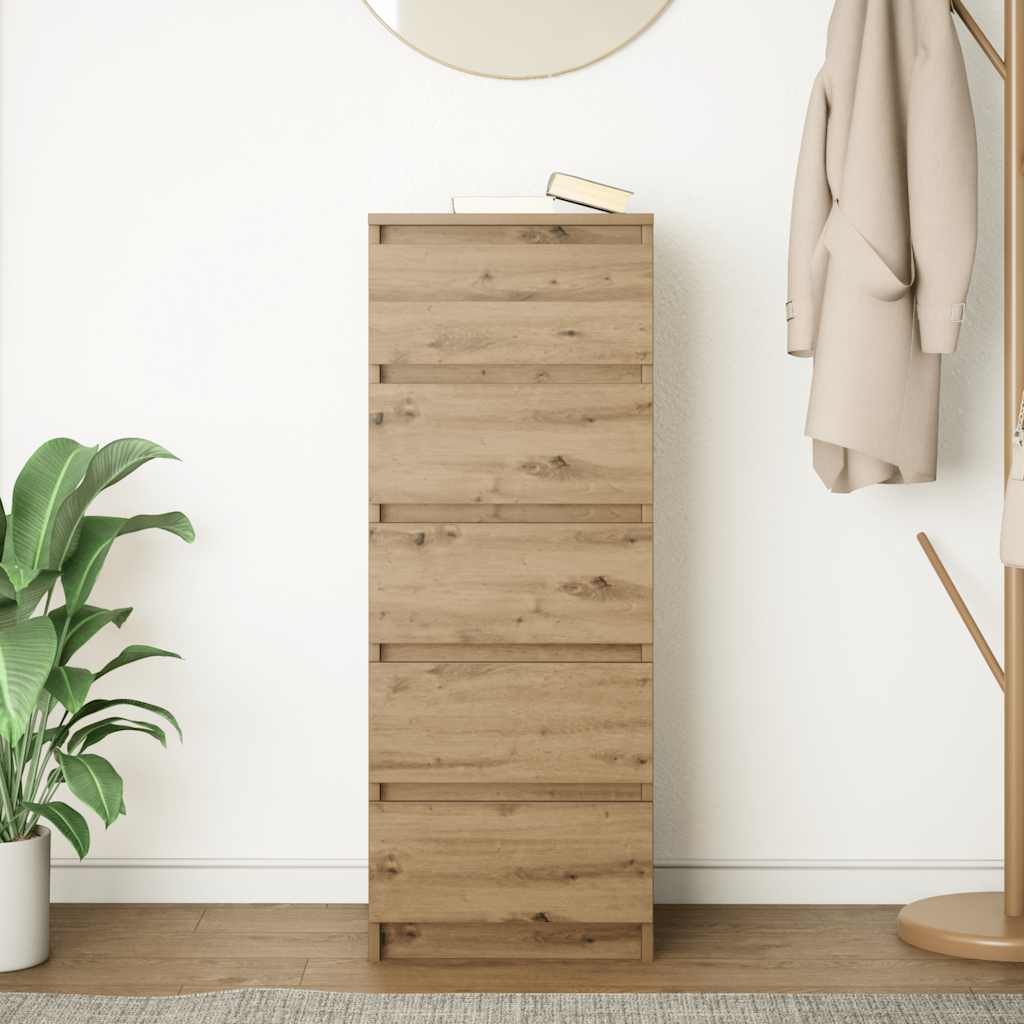 vidaXL Komoda z szufladami Artisan Oak 37,5x35x99 cm Drewno klejone