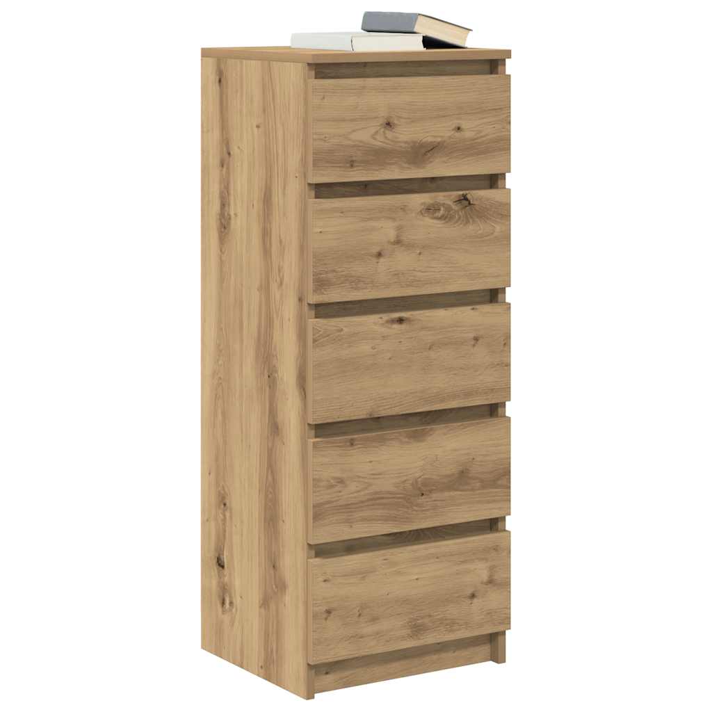 vidaXL Komoda z szufladami Artisan Oak 37,5x35x99 cm Drewno klejone