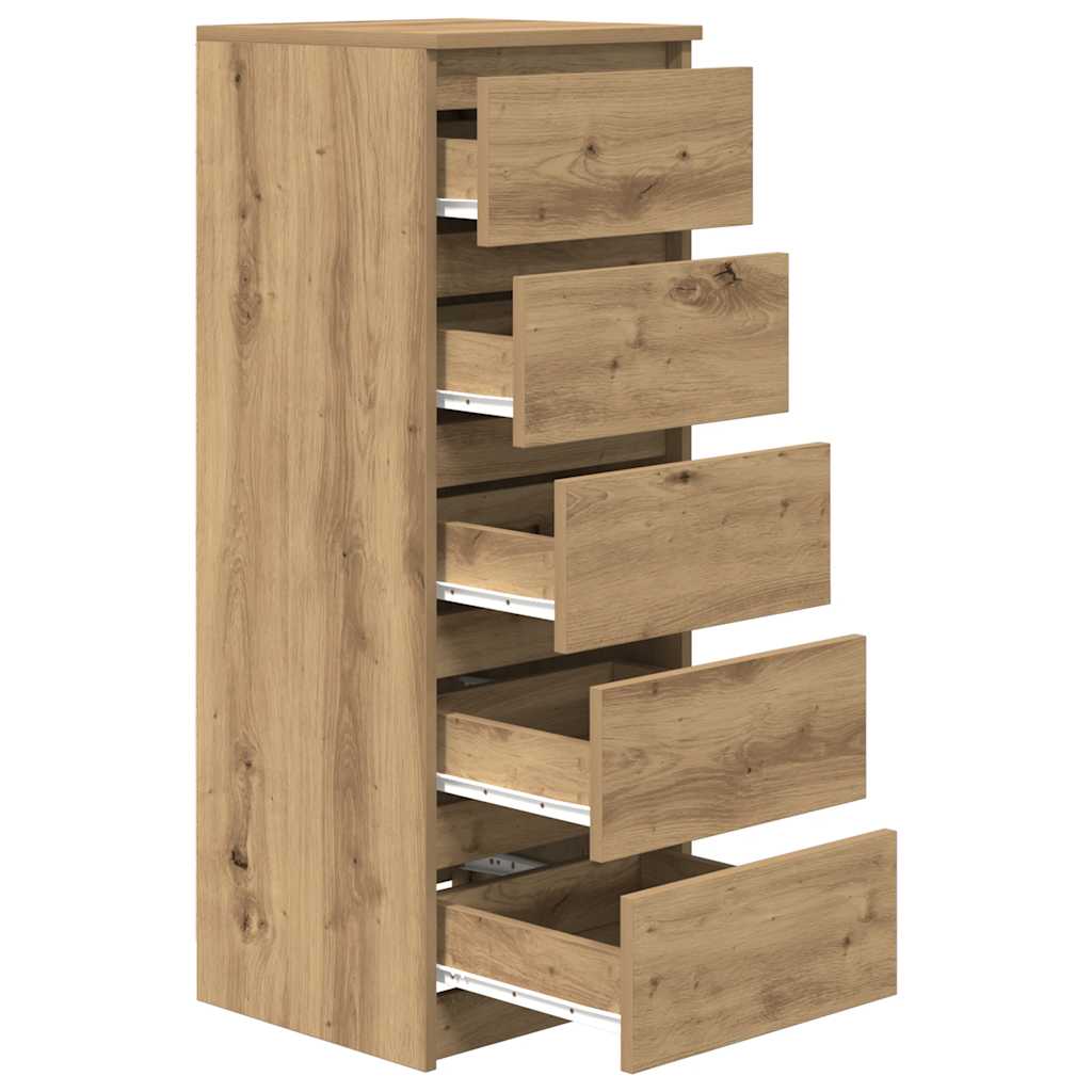 vidaXL Komoda z szufladami Artisan Oak 37,5x35x99 cm Drewno klejone