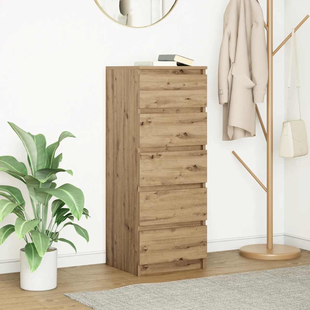 vidaXL Komoda z szufladami Artisan Oak 37,5x35x99 cm Drewno klejone