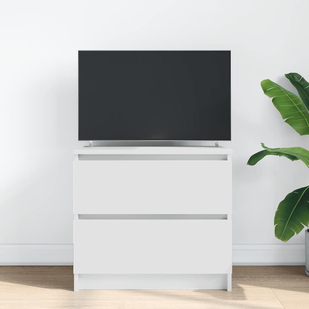vidaXL Szafka RTV Biała 60x35x54 cm Drewno klejone