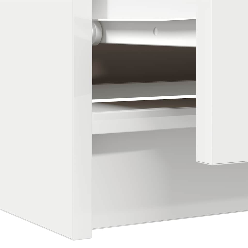 vidaXL Szafka RTV Biała 60x35x54 cm Drewno klejone