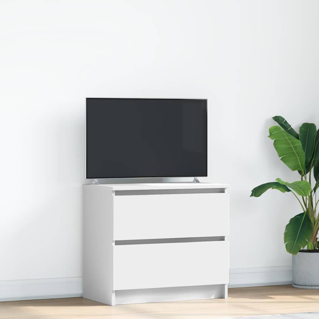 vidaXL Szafka RTV Biała 60x35x54 cm Drewno klejone