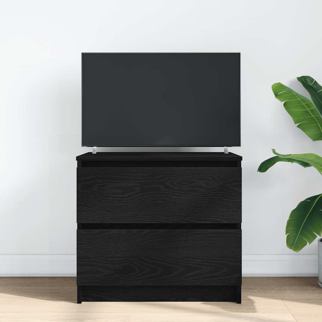 vidaXL Szafka RTV Czarna 60x35x54 cm Drewno klejone