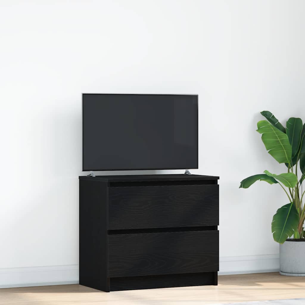 vidaXL Szafka RTV Czarna 60x35x54 cm Drewno klejone