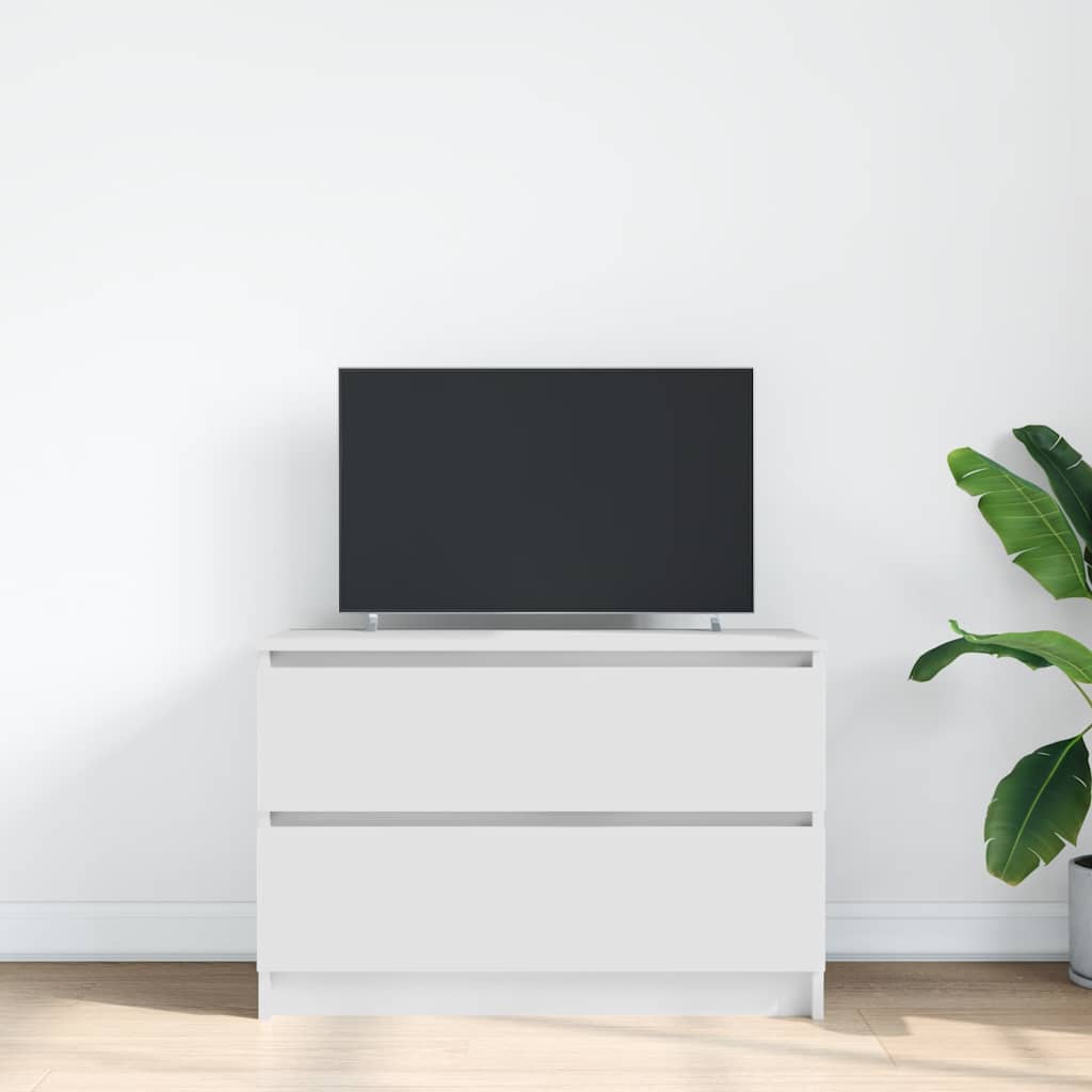vidaXL Szafka RTV Biała 80x35x54 cm Drewno klejone