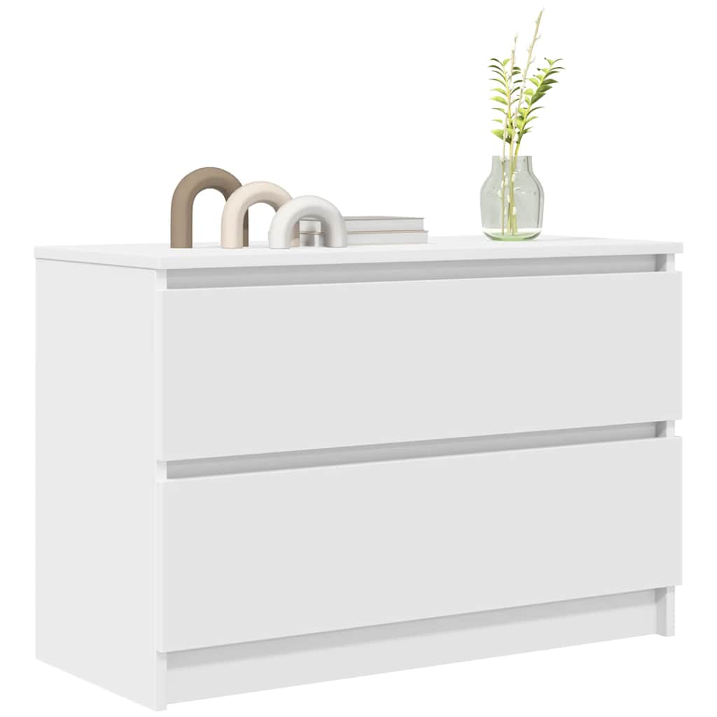 vidaXL Szafka RTV Biała 80x35x54 cm Drewno klejone