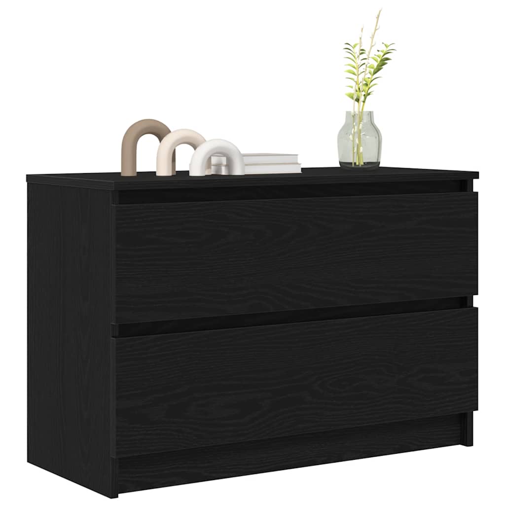 vidaXL Szafka pod TV Czarna 80x35x54 cm Drewno klejone