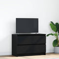 vidaXL Szafka pod TV Czarna 80x35x54 cm Drewno klejone
