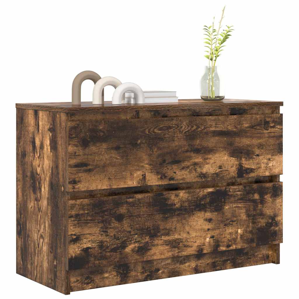 vidaXL Szafka RTV Dąb wędzony 80x35x54 cm Drewno klejone