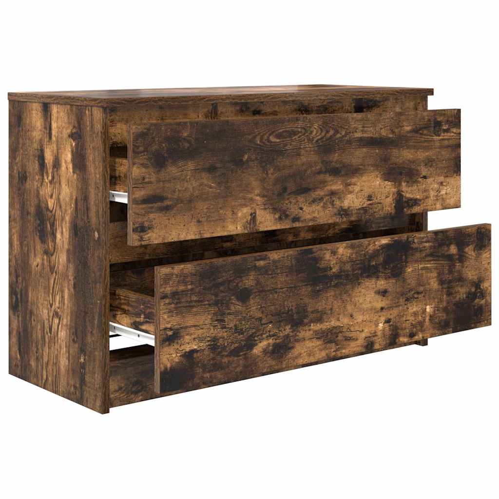 vidaXL Szafka RTV Dąb wędzony 80x35x54 cm Drewno klejone