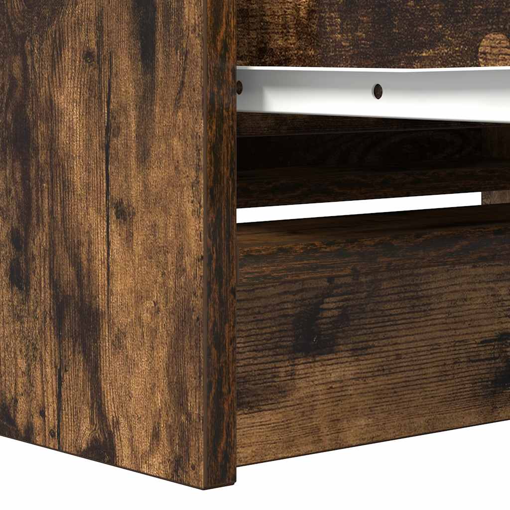 vidaXL Szafka RTV Dąb wędzony 80x35x54 cm Drewno klejone