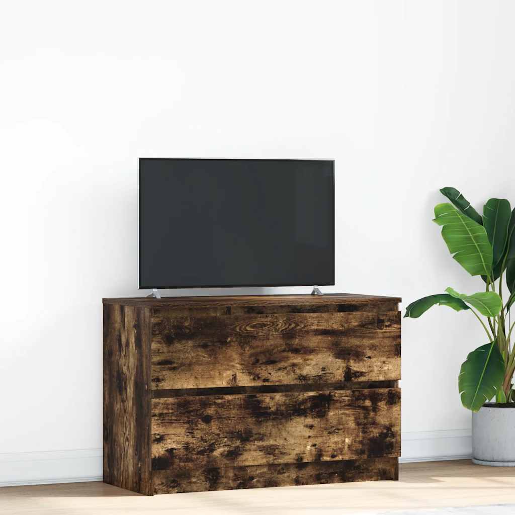 vidaXL Szafka RTV Dąb wędzony 80x35x54 cm Drewno klejone