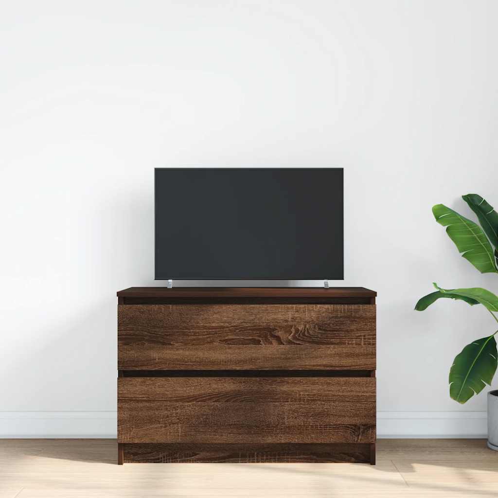 vidaXL Szafka RTV Brązowy Dąb 80x35x54 cm Drewno klejone
