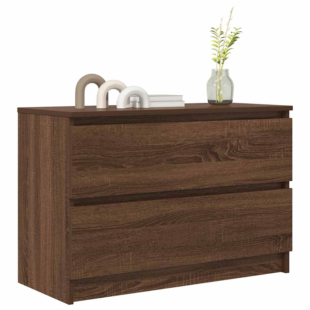 vidaXL Szafka RTV Brązowy Dąb 80x35x54 cm Drewno klejone
