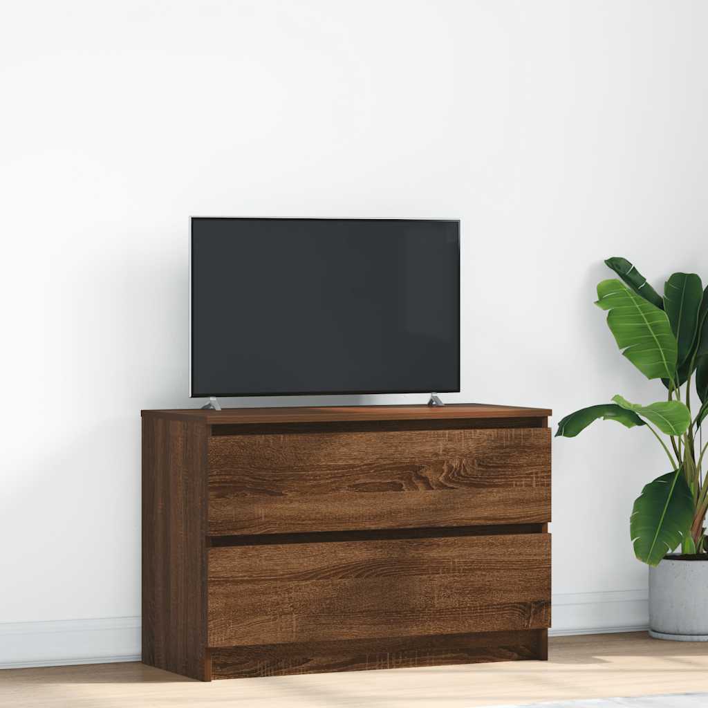 vidaXL Szafka RTV Brązowy Dąb 80x35x54 cm Drewno klejone
