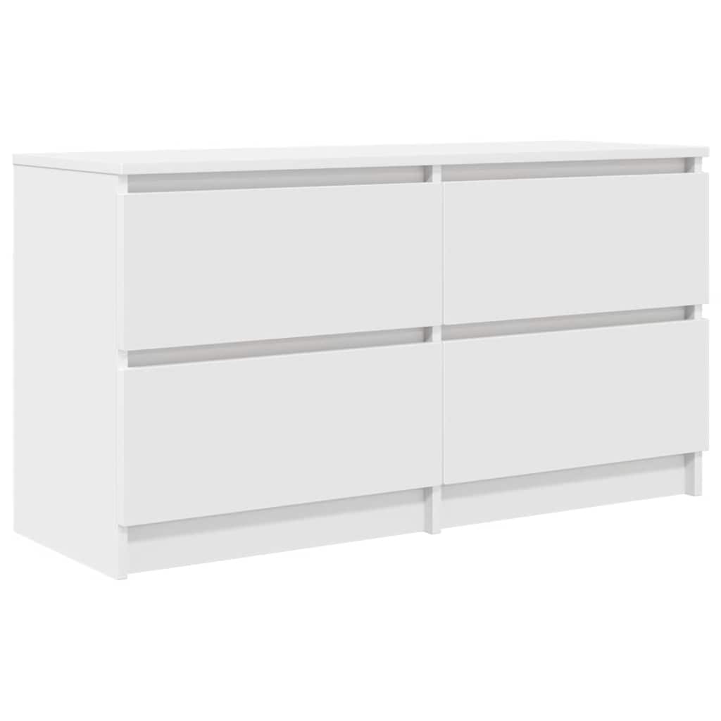 vidaXL Szafka RTV Biała 100x35x54 cm Drewno klejone