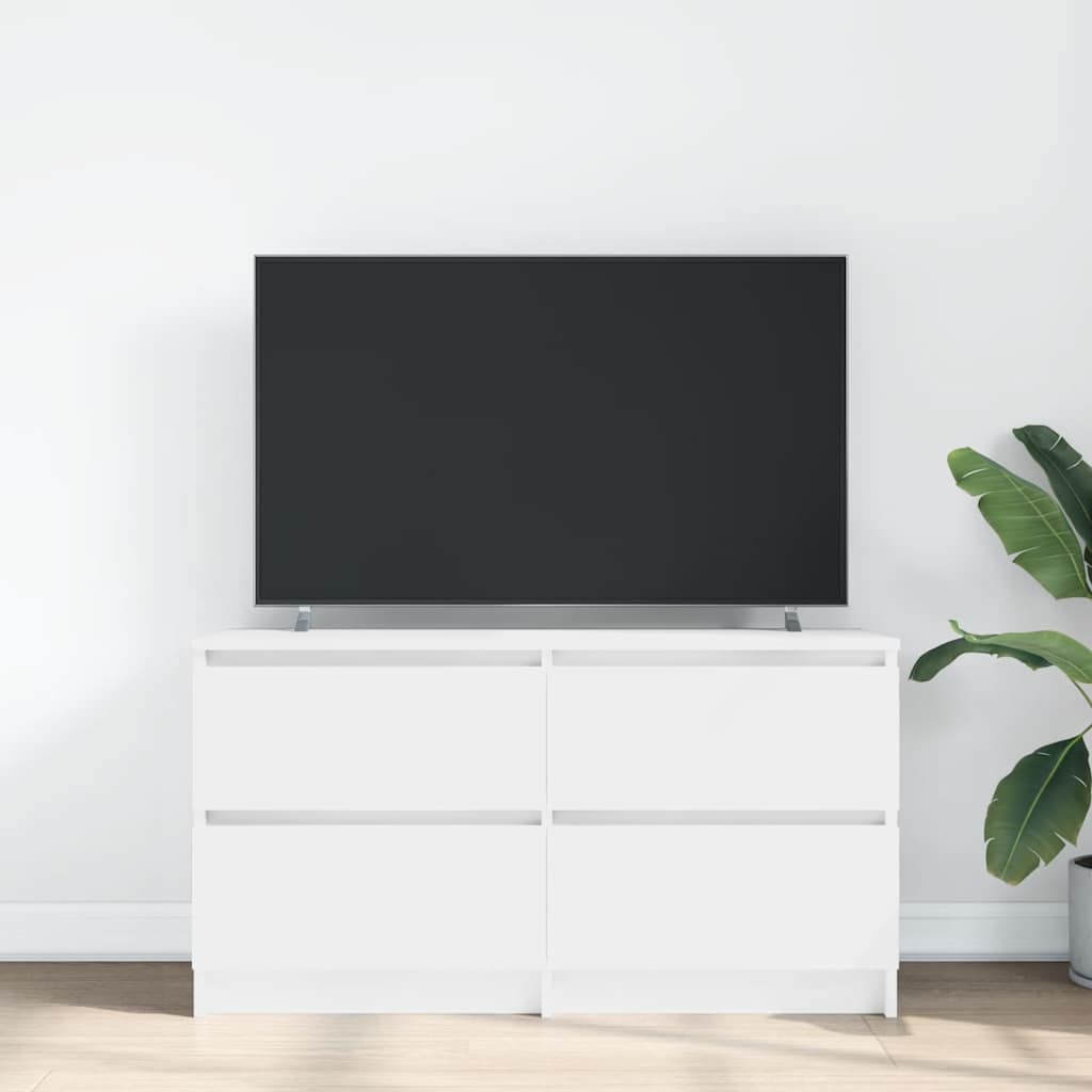 vidaXL Szafka RTV Biała 100x35x54 cm Drewno klejone