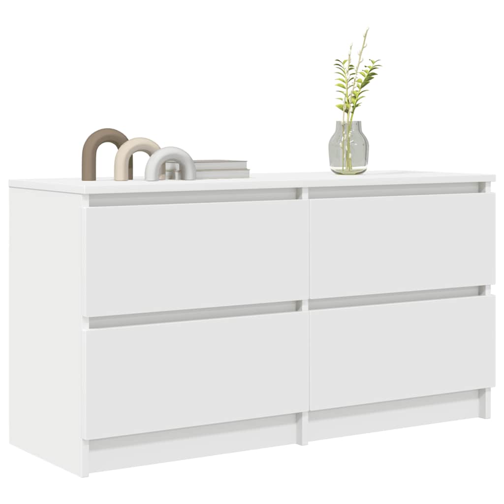 vidaXL Szafka RTV Biała 100x35x54 cm Drewno klejone