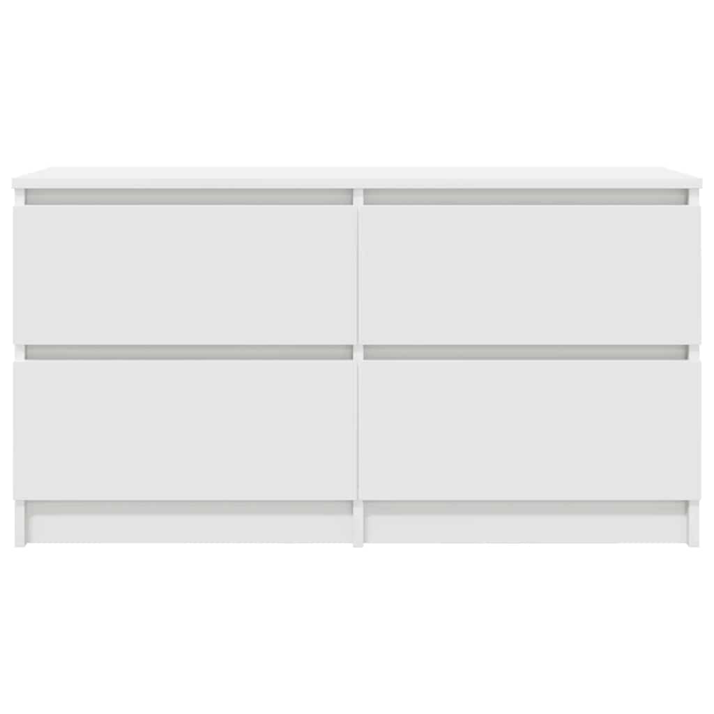 vidaXL Szafka RTV Biała 100x35x54 cm Drewno klejone