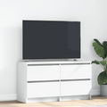 vidaXL Szafka RTV Biała 100x35x54 cm Drewno klejone