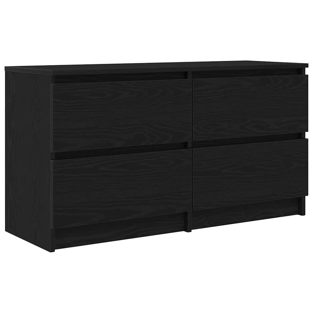 vidaXL Szafka pod TV Czarna 100x35x54 cm Drewno klejone