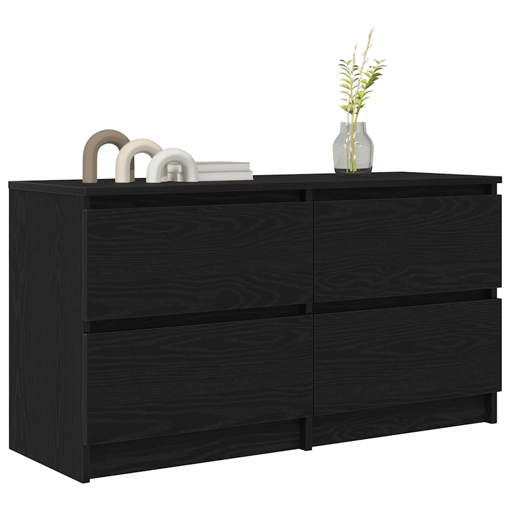 vidaXL Szafka pod TV Czarna 100x35x54 cm Drewno klejone