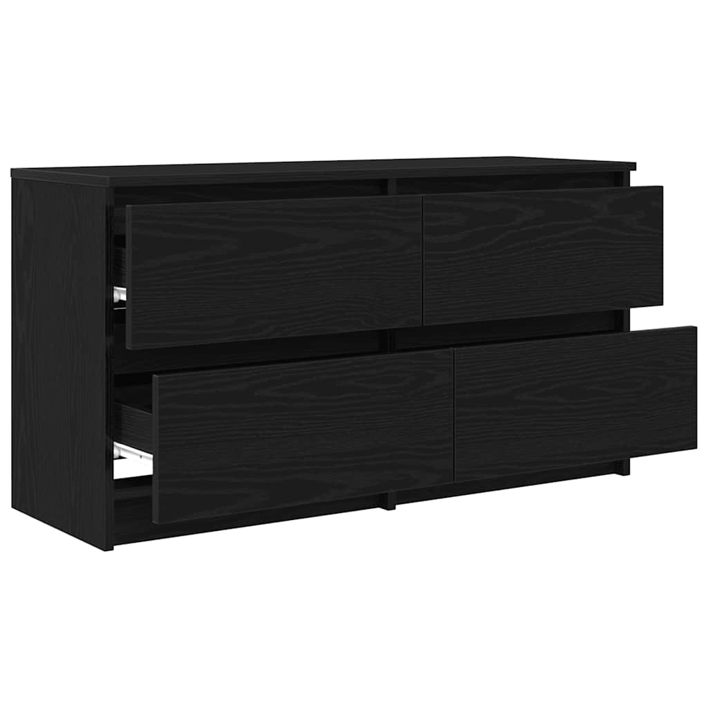 vidaXL Szafka pod TV Czarna 100x35x54 cm Drewno klejone