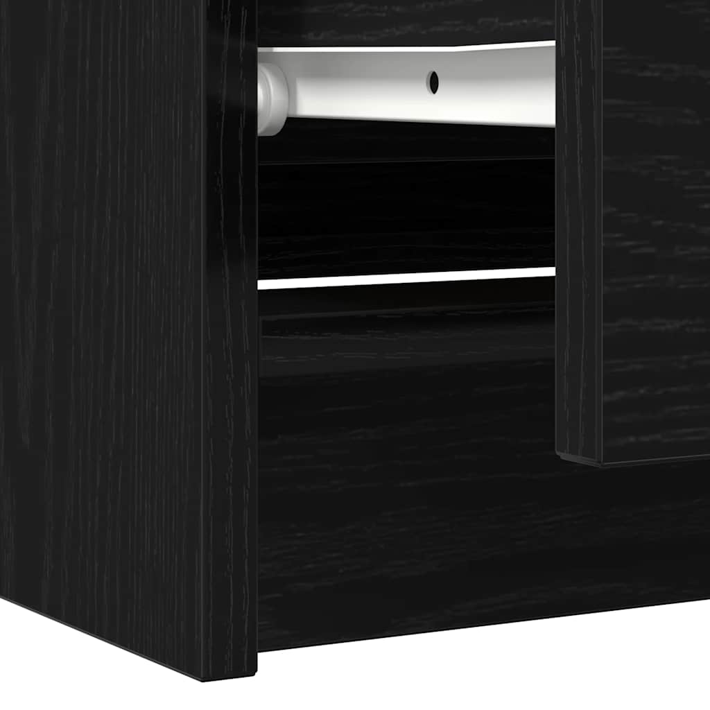 vidaXL Szafka pod TV Czarna 100x35x54 cm Drewno klejone