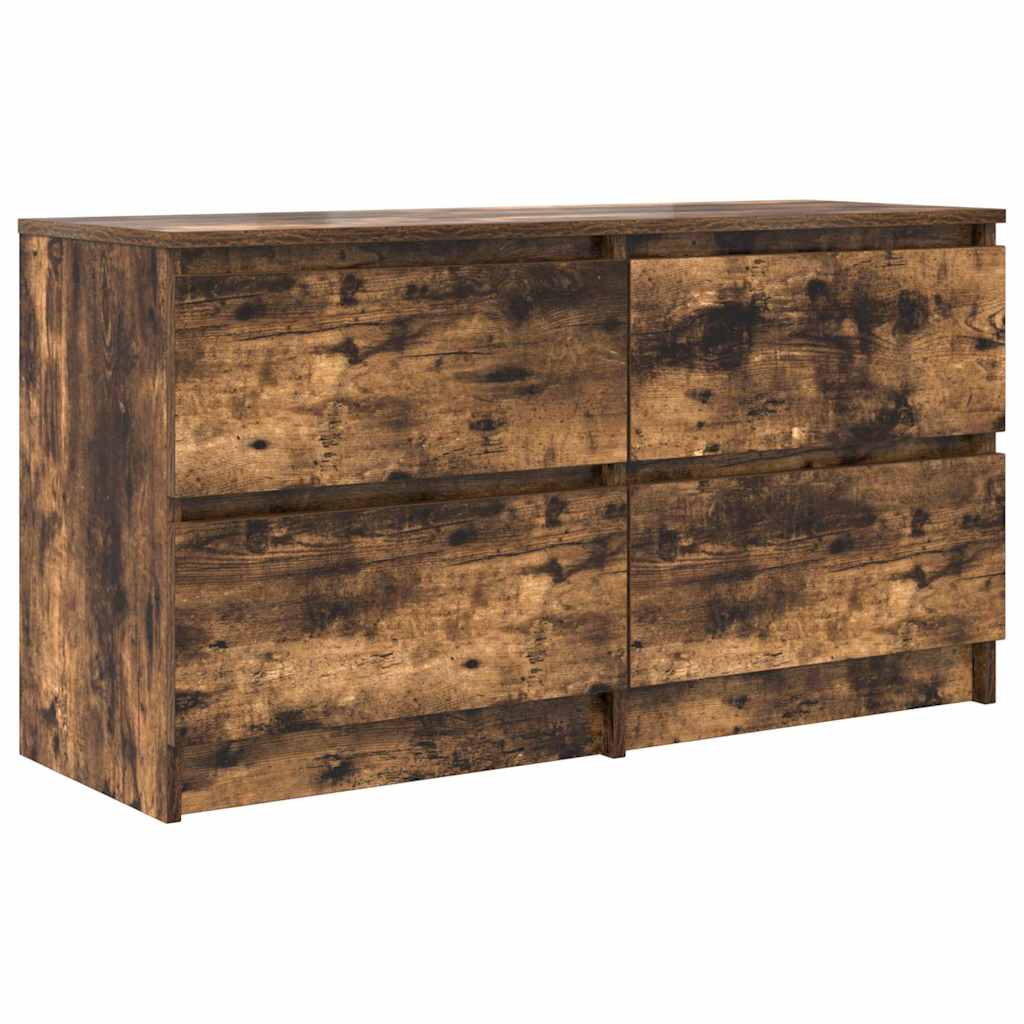 vidaXL Szafka RTV Dąb wędzony 100x35x54 cm Drewno klejone