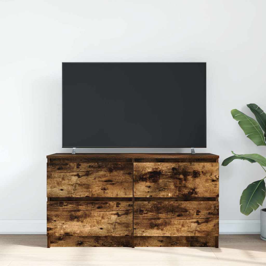 vidaXL Szafka RTV Dąb wędzony 100x35x54 cm Drewno klejone