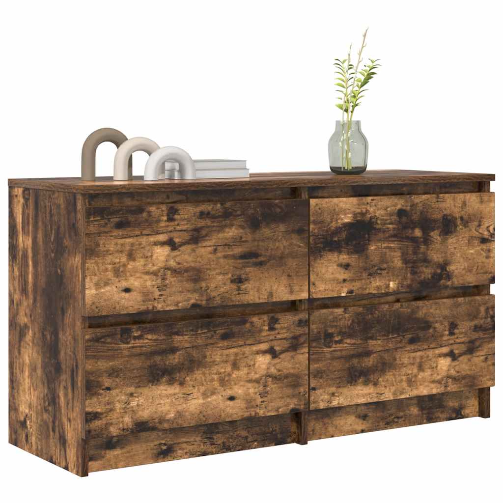 vidaXL Szafka RTV Dąb wędzony 100x35x54 cm Drewno klejone