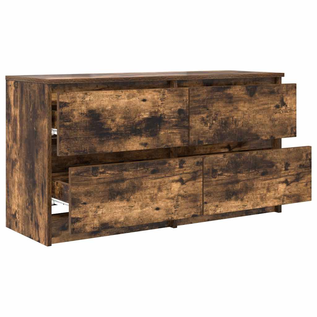 vidaXL Szafka RTV Dąb wędzony 100x35x54 cm Drewno klejone