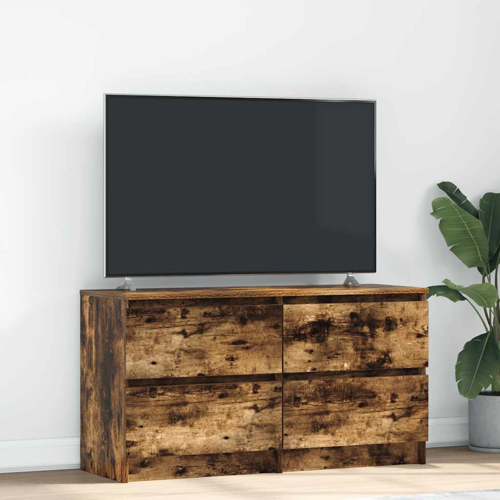 vidaXL Szafka RTV Dąb wędzony 100x35x54 cm Drewno klejone