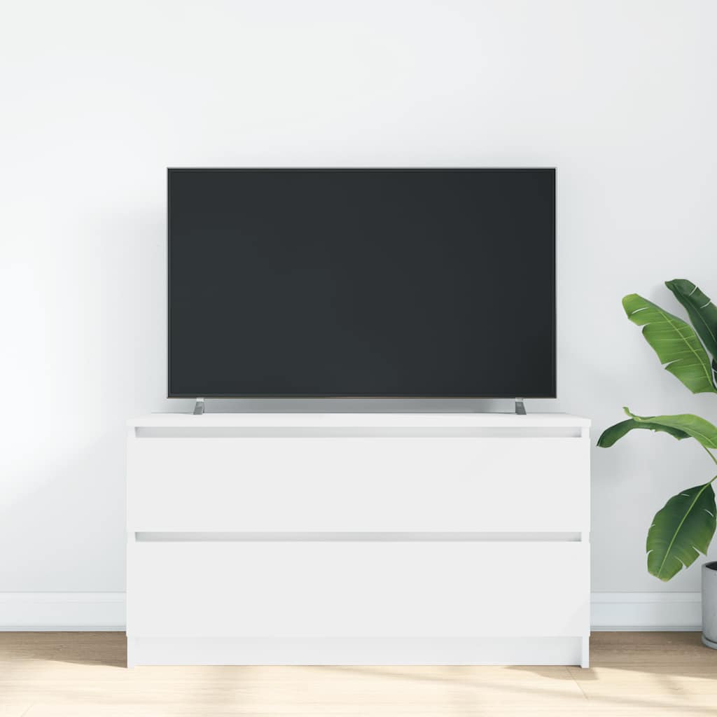 vidaXL Szafka RTV Biała 100x35x54 cm Drewno klejone