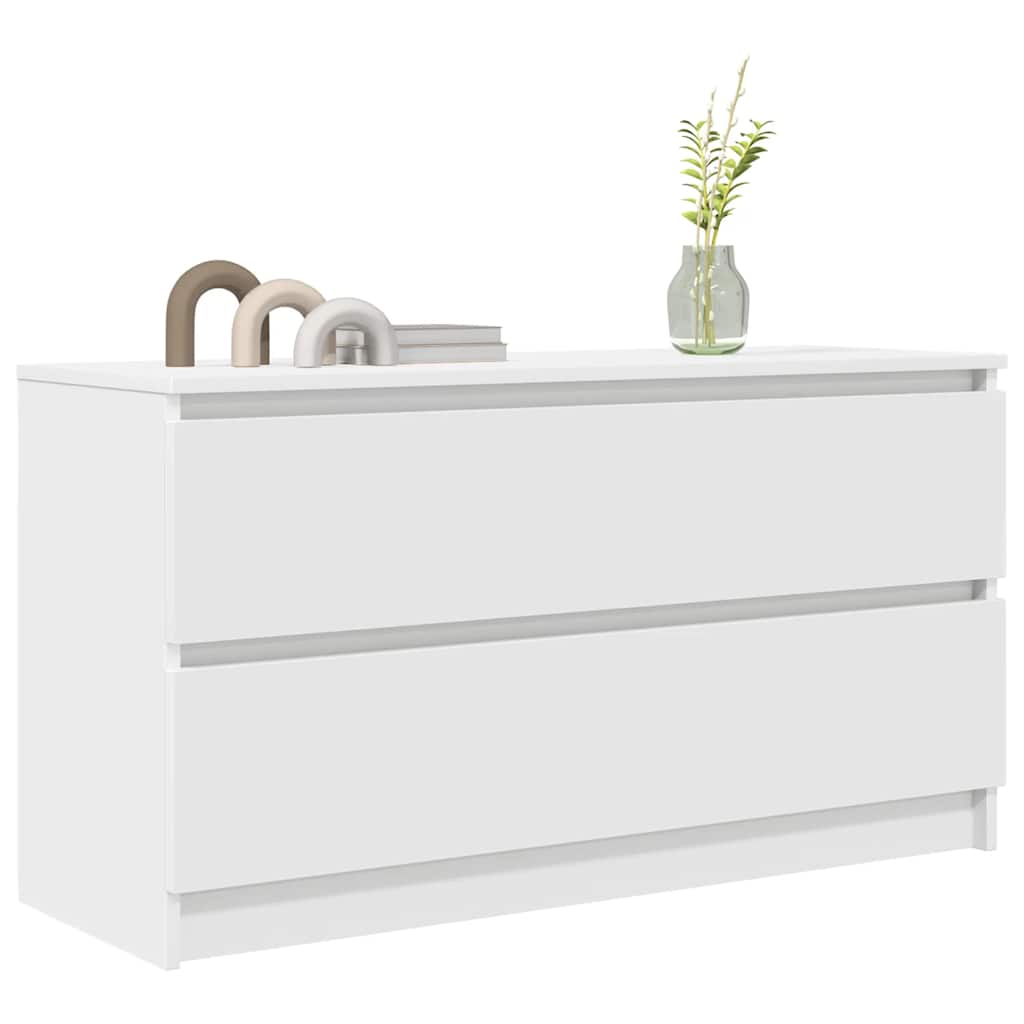 vidaXL Szafka RTV Biała 100x35x54 cm Drewno klejone