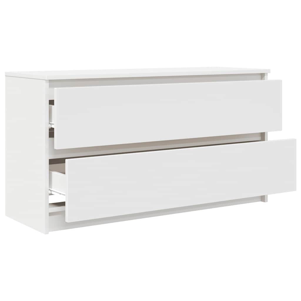 vidaXL Szafka RTV Biała 100x35x54 cm Drewno klejone