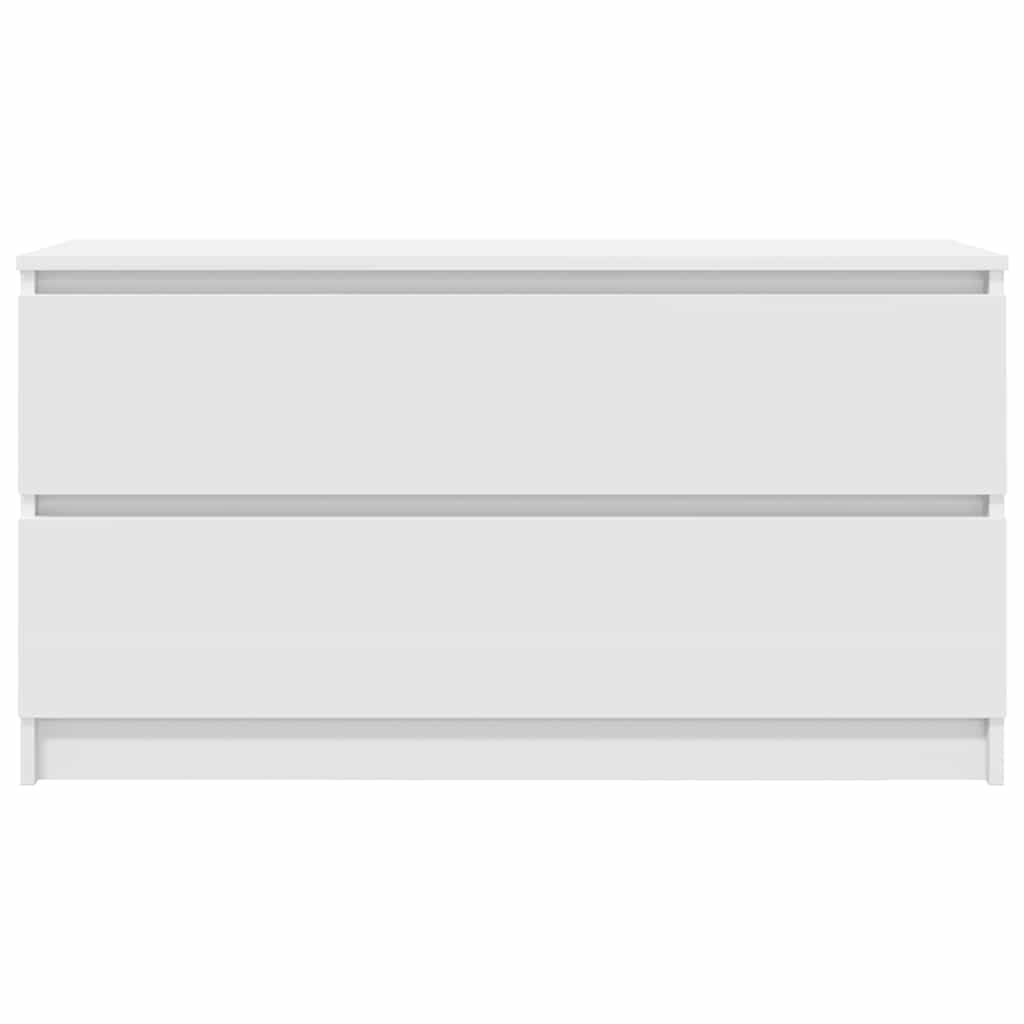 vidaXL Szafka RTV Biała 100x35x54 cm Drewno klejone