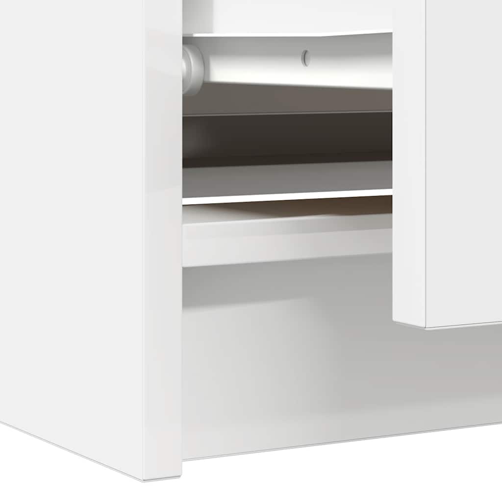 vidaXL Szafka RTV Biała 100x35x54 cm Drewno klejone