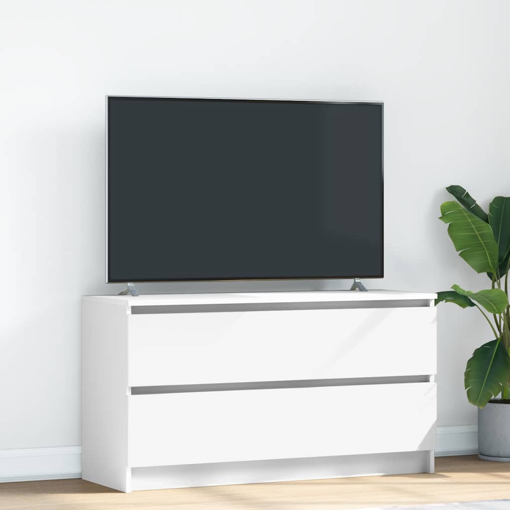 vidaXL Szafka RTV Biała 100x35x54 cm Drewno klejone