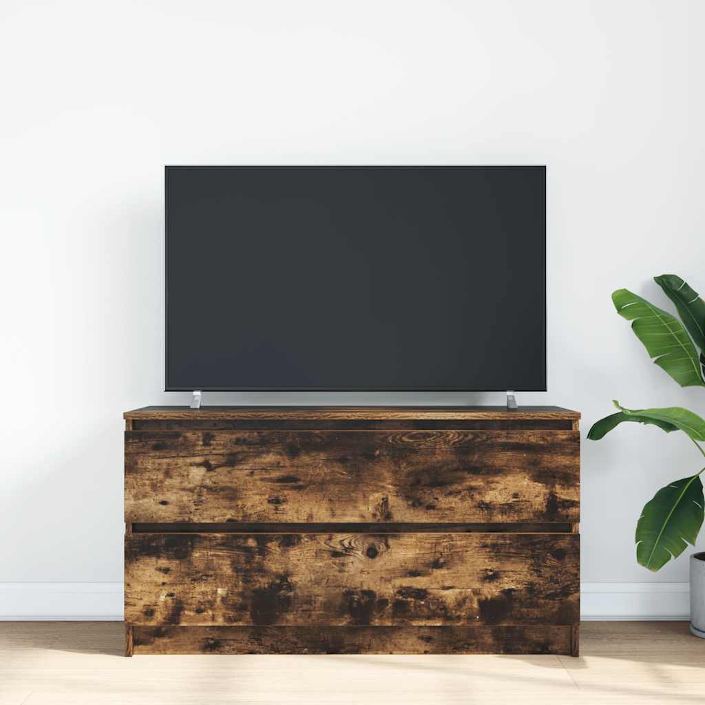 vidaXL Szafka RTV Dąb wędzony 100x35x54 cm Drewno klejone
