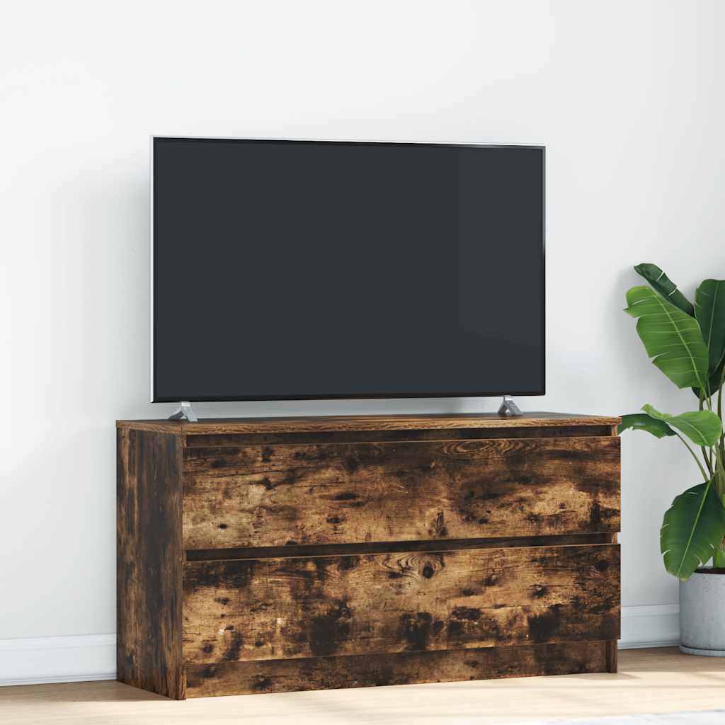 vidaXL Szafka RTV Dąb wędzony 100x35x54 cm Drewno klejone