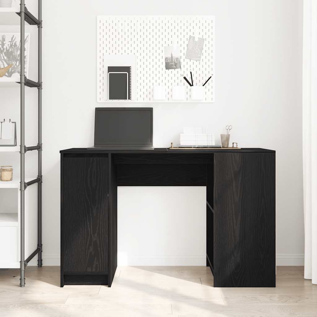 vidaXL Biurko Czarny Dąb 120x42x76 cm Drewno klejone