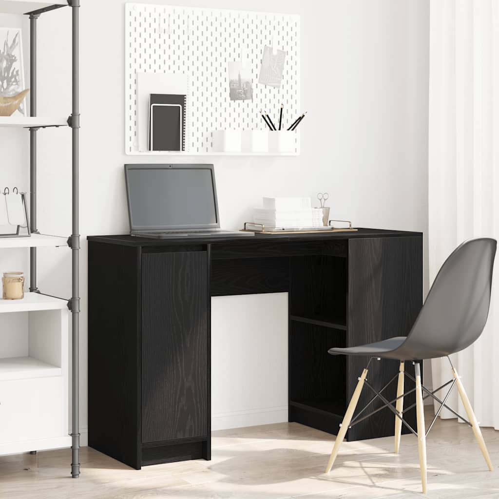 vidaXL Biurko Czarny Dąb 120x42x76 cm Drewno klejone