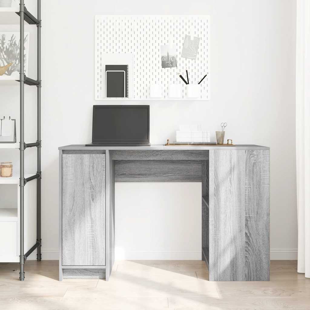 vidaXL Biurko Sonoma Szare 120x42x76 cm Drewno klejone